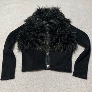 Guess Girls Fur and Sweater Jacket, EUC, Size Medium (10/12)